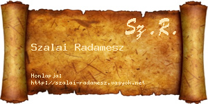 Szalai Radamesz névjegykártya